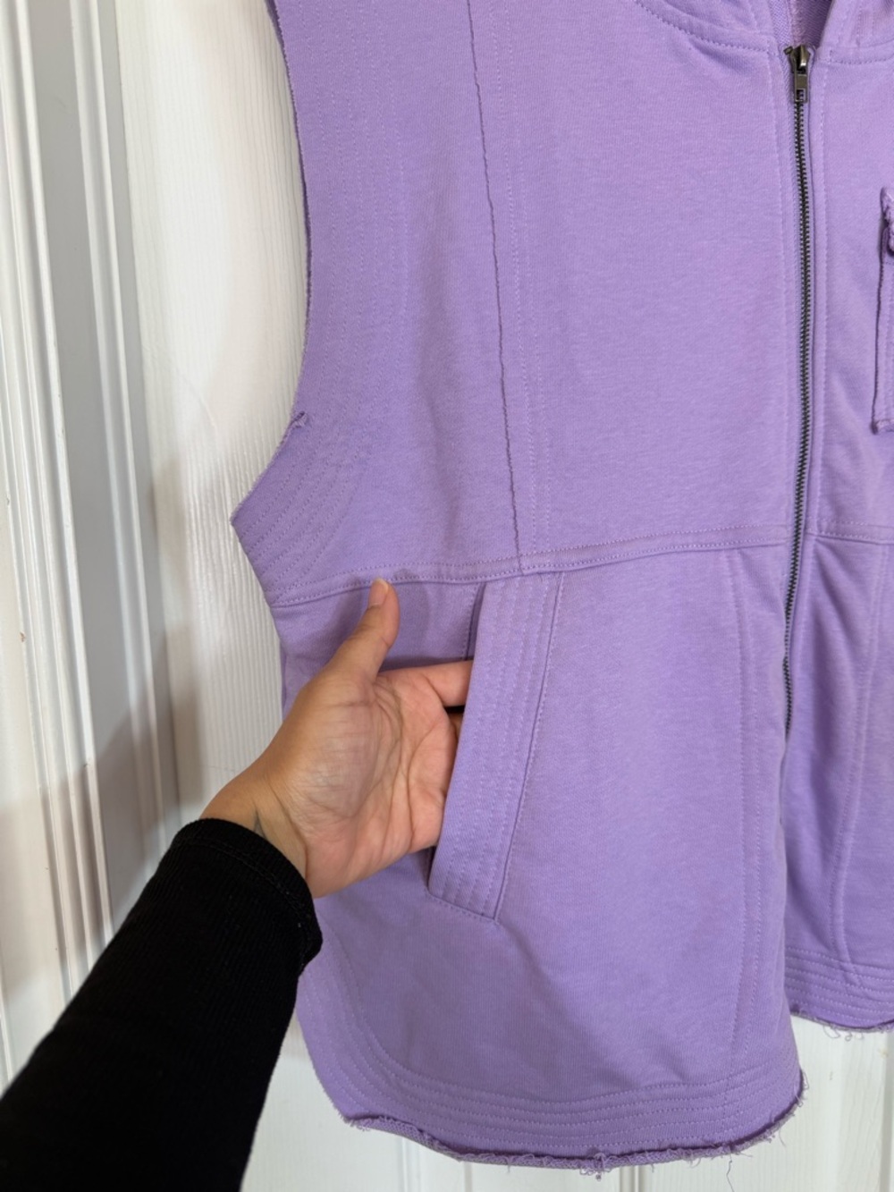 Ces Femme Lavender Zip-Up Hoodie Vest Size M - Picture 2 of 11